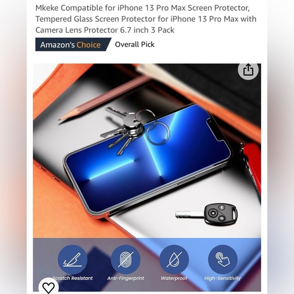 iPhone 13 screen protector 2 pack -tempered glass - Picture 8 of 11